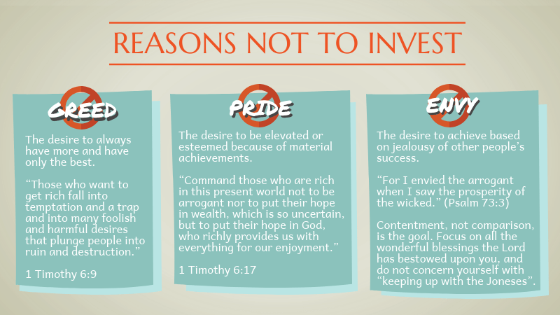 Reasons not to invest